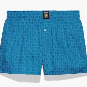 Savage X Fenty Cotton Boxers in Surf Blue Vaporwave Logo Print size XXL New